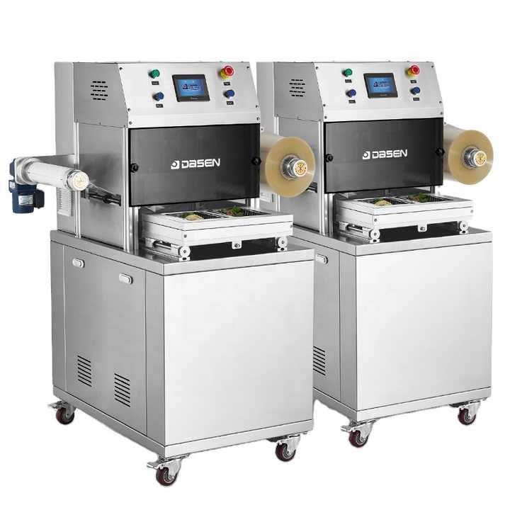 DASEN MAP Pneumatic Tray Sealing Machine Vacuum Gas Filling Ready Meal ...