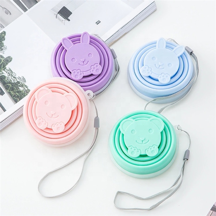 Силиконовая складная дорожная чашка, портативная многоразовая силиконовая складная чашка для питья кофе