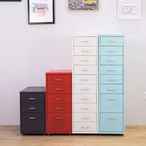 Archivador Metálico Móvil Moderno con 10 Cajones y Cerradura, Gabinete de Almacenamiento Rodante Pequeño para Documentos de Oficina en el Hogar - Product Image 3