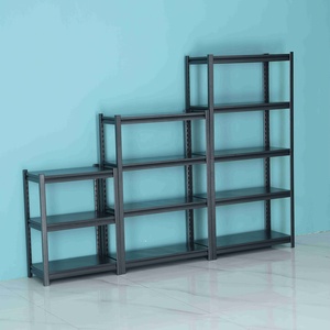 الأزياء Boltless رفوف أسود معدن عرض رفوف الرف 3 4 5 طبقة أرفف من الحديد الصلب البخار المعادن وحدة رف - Product Image 6