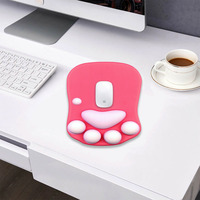 Repose-poignet en silicone en forme de patte de chat imprimé par sublimation, repose-poignet 3D en néoprène pour ordinateur, tapis de souris pour ordinateur, tapis de souris animal