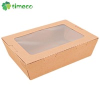 Boîte alimentaire en papier kraft de qualité alimentaire avec fenêtre, compostable et jetable, pour nouilles et autres aliments – Vente en gros