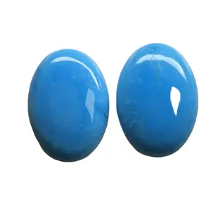 HQ Gems 5x7-18x25mm Natural de alta calidad azul turquesa piedra ovalada cabujón tamaño más grande Bella Durmiente Turquesa