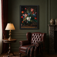 Peinture Murale de Luxe sur Toile : Nature Morte Florale de l'Âge d'Or Néerlandais, Vase de Fleurs Vintage, Peinture Numérique, Décoration Botanique Classique pour la Maison