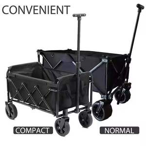 Di động ngoài trời ráp tiện ích giỏ hàng tiện ích điều chỉnh 4 bánh xe cắm trại gấp Wagon - Product Image 3