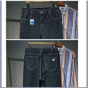 Vente en gros de jeans grande taille de haute qualité pour hommes, coupe <span class=keywords><strong>tendance</strong></span>, jeans pour hommes, <span class=keywords><strong>pantalon</strong></span> à ourlet roulé, short en jean stretch pour hommes - Product Image 2