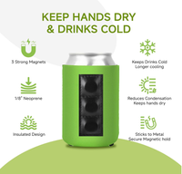 Porte-boissons isotherme en néoprène imperméable avec logo personnalisé magnétique puissant, pour canettes de 12 oz, idéal pour les événements en plein air et le camping