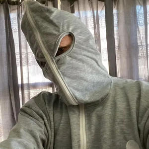 <b>Retro</b> hoodie sports cardigan y2k gray loose zipper hoodie spring and autumn couple long-sleeved hooded <b>sweatshirt</b> street wear - Product Image 4