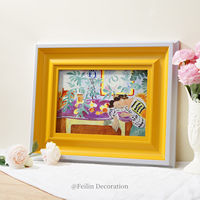 Tableau mural vintage avec paysages européens et fleurs, impression sur toile, cadre en bois, décoration de luxe pour mariage et maison