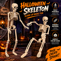 Décoration d'Halloween : Cadre squelette en plastique de 40 cm, accessoire effrayant pour la mise en scène de défilés et de carnavals d'Halloween effrayants