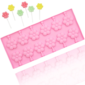 Stampo lecca-lecca in Silicone dodici cavità a forma di fiore caramella stampo di cioccolato strumento di cottura per <span class=keywords><strong>dolci</strong></span> fai da te - Product Image 1