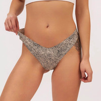Culottes string sans couture respirantes pour femmes grandes tailles, taille basse, imprimé léopard, sexy, en soie glacée, invisibles