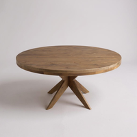 Table ronde en pin rustique, style ferme moderne, table de salle à manger commerciale pour hôtel, banquet et café
