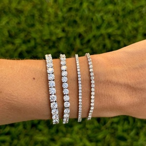 Pulsera de Diamantes Cultivados en Laboratorio, Oro Blanco de 14K, Color D, Claridad VVS, Corte Redondo, Certificado IGI, Calidad Premium, Unisex - Product Image 1