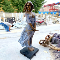 Estatua de Bronce Personalizada BLVE para Exteriores, Figura de Dos Damas, Escultura Antigua de Mujer Sensual para Proyectos de Paisajismo de Resorts