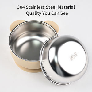 Tazón de Alimentación para Bebés Multifuncional Anti-escaldaduras de Acero Inoxidable 304, a Prueba de Fugas, Apto para Lavavajillas, Fácil de Limpiar - Product Image 4