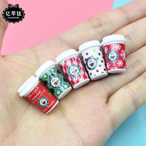 แก้วเรซิ่นลายคริสต์มาส CHENXI สำหรับกาแฟ ชานม ของตกแต่งบ้านตุ๊กตาสุดน่ารัก พร้อมจี้เรซิ่น - Product Image 2