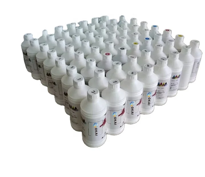 Чернила на водной основе высокой плотности OKAI, белые пигментные чернила DTF для цифрового текстильного принтера, переводная печать, чернила на водной основе, пигментные чернила