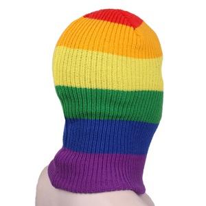 หน้ากากอะคริลิคแบบถักอบอุ่นลายกะโหลกสำหรับเล่นสกีงานปักโลโก้และสไตล์นีออน - Product Image 5