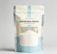 Sachet Doypack Kraft imprimé, transparent, refermable, avec fenêtre et fermeture éclair, résistant à l'humidité, personnalisable avec logo, pour emballage de bonbons, aliments pour animaux et gelées