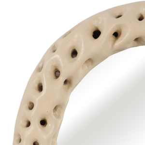 Specchio da Parete Ovale in Cemento con Cornice Texturizzata, Specchio per Vanità per Camera da Letto, Bagno, Ufficio - Product Image 5