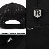 Nouvelle Casquette de Baseball Style R pour l'été, Panneau Arrière Perforé, Broderie Pare-Soleil ; Casquette Décontractée Tendance et Ajustable