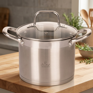 Pentola in Acciaio Inox da 16cm con Coperchio in Vetro, Compatibile con Induzione, Lavabile in Lavastoviglie, Capacità 2,5L, Set di Pentole da Cucina per Zuppe e Stufati - Product Image 2