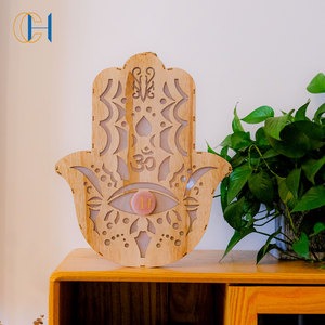 Lámpara de Madera <span class=keywords><strong>Hamsa</strong></span> Personalizable para Marcas, Etiqueta Privada, Exportación B2B, Solución de Decoración de Hogar de Lujo - Product Image 4