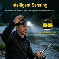 Linterna frontal recargable con luz UV y sensor de movimiento, impermeable IPX4, LED, para casco, detección de orina de mascotas y localizador de escorpiones