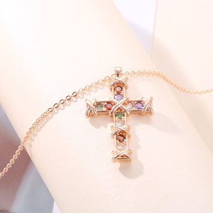 Perles de zircon colorées, collier en bambou neutre, design <span class=keywords><strong>Liki</strong></span>, style Instagram, colliers raffinés - Product Image 5