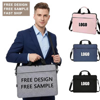 Sac fourre-tout pour ordinateur portable avec logo personnalisé, sac à bandoulière réglable pour le travail et les voyages, grande capacité, sac fourre-tout portable en Oxford