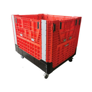 <span class=keywords><strong>Bac</strong></span> <span class=keywords><strong>à</strong></span> palettes en plastique pliable et repliable <span class=keywords><strong>de</strong></span> grande taille en HDPE pour le <span class=keywords><strong>transport</strong></span> logistique industriel, l'entreposage en entrepôt, avec roues - Product Image 1