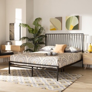 Liquidation du fabricant pour <span class=keywords><strong>lit</strong></span> double design vintage cadre en métal noir style moderne sans bruit pour le rangement de la chambre d'hôtel - Product Image 1