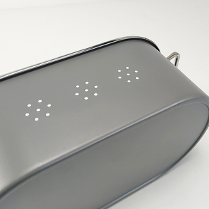 <span class=keywords><strong>BX</strong></span> boîte à pain en métal gris anti-poussière avec couvercle, conteneur portable de stockage du pain pour la cuisine - Product Image 5