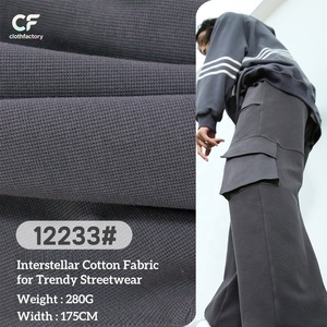 280gsm Heavyweight Durable 95.6% Knitted Cotton <strong>Fabric</strong> 4.4% Spandex Warm Stretch Material for Women's <strong>Fall</strong> Winter Sweatshirts - Product Image 1