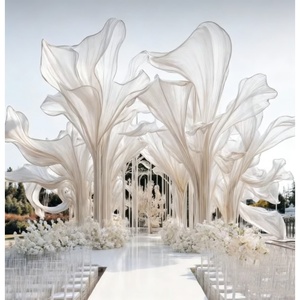 Installation artistique géante de luxe haut de gamme, faite à la main, pour la décoration de scène de mariage, vitrine, fleur géante - Product Image 3