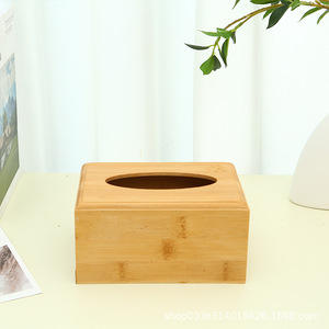 Caja de pañuelos de madera de color natural para el hogar, sala de estar, diseño de madera maciza. - Product Image 3