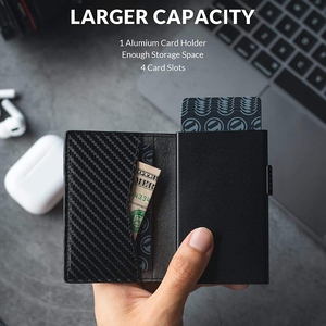 กระเป๋าสตางค์ PU สไตล์วินเทจ ดีไซน์เรียบง่าย ป้องกัน RFID สำหรับใส่บัตรเครดิต - Product Image 2
