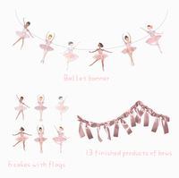 Guirlande de danseuse ballerine DAMAI, décorations de fête rose pour filles et femmes, fournitures d'anniversaire
