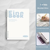 Petit cahier à feuilles mobiles en PP imprimé frais B5 A5 A4 détachable avec 60 pages intérieures et journal à boucle