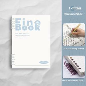 Nhỏ tươi in <span class=keywords><strong>PP</strong></span> Loose-Leaf máy tính xách tay B5 A5 A4 có thể tháo rời với 60 trang bên trong và khóa nhật ký - Product Image 6