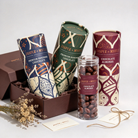 Boîte d'emballage alimentaire cylindrique personnalisée en papier, tube vintage imprimé pour chocolat, noix, snacks, cadeaux, OEM ODM