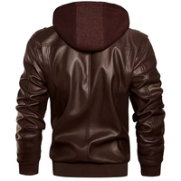 Jaket Kulit Pria Kustom Berkualitas Tinggi Baru Desain Ritsleting Laris dengan Dekorasi Bordir