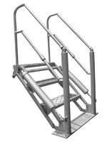 Mirador pliante Mobile en acier aluminium, plateforme d'échelle 5 marches, escalier pliable avec cage de sécurité pour l'industrie chimique, 6 pièces 20 #