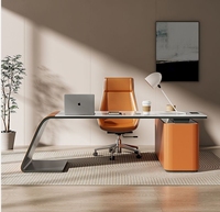 Bureau de rock minimaliste italien étude moderne simple maison bureau d'ordinateur en forme de L bibliothèque intégrée lumière bureau de luxe