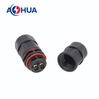 Conector de Alimentación AOHUA 20A AC M16 Tipo Tornillo para Cable, Impermeable IP68, 2PIN 3PIN, Cobre con Baño de Oro, Nylon PA66, para Luz LED de Túnel