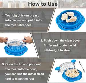 Nuevo Desmenuzador de Carne de <span class=keywords><strong>Pollo</strong></span> Profesional de 10 Pulgadas 2026 con Base Antideslizante Visible Grande y Cepillo para Cocina, para Carne de Cerdo, Res, BBQ y Tacos - Product Image 4