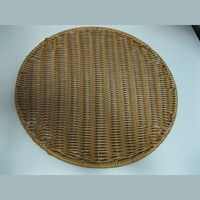 Tapis de table rond en rotin PP tressé, imperméable, facile à nettoyer, léger, pour boulangerie, café, comptoir de cuisine
