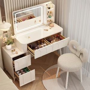 Smart Bedroom Furniture Modern Simple Multi-functional Princess Dressing Makeup Table With Side Cabinet <b>Vanity</b> Smart Mirror - Product Image 3
