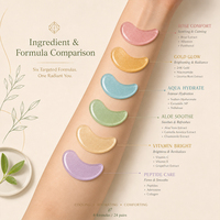 Masque pour les yeux en hydrogel emballé individuellement OEM, 24 paires de patchs sous les yeux avec aloe vera, vitamine C et peptides pour l'hydratation et l'éclat